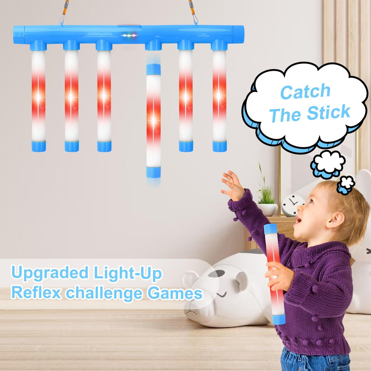 OCES Reflex Stick Game remote control lets you manage drops.