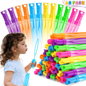 OCHIDO 60-pcs bubble wand set in six colors for party favors and play.