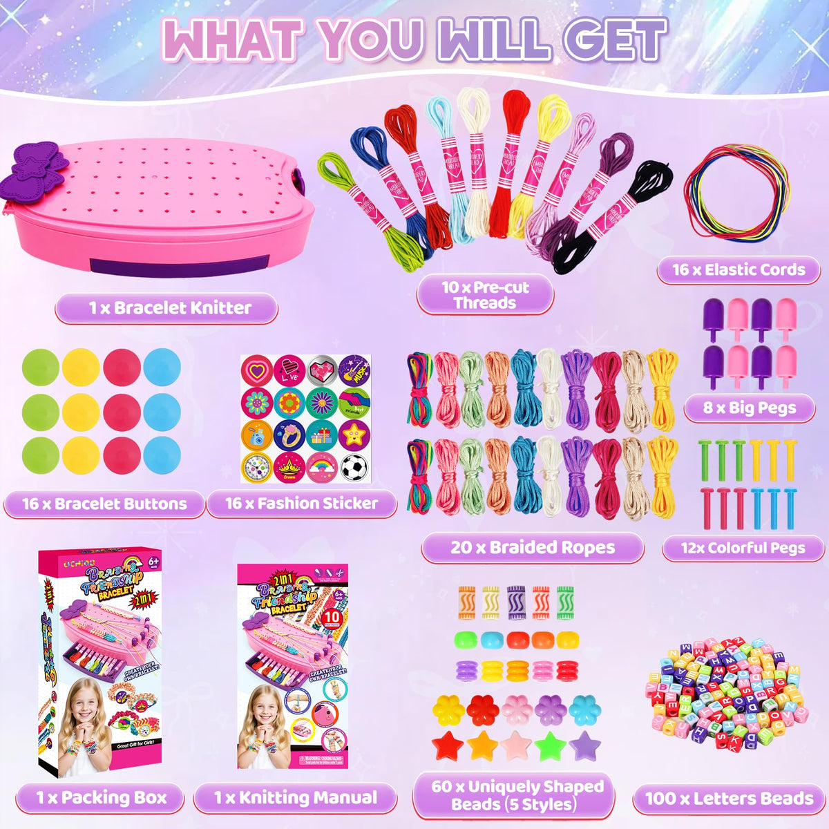 OCHIDO braided threads and pre-cut threads enable colorful designs.