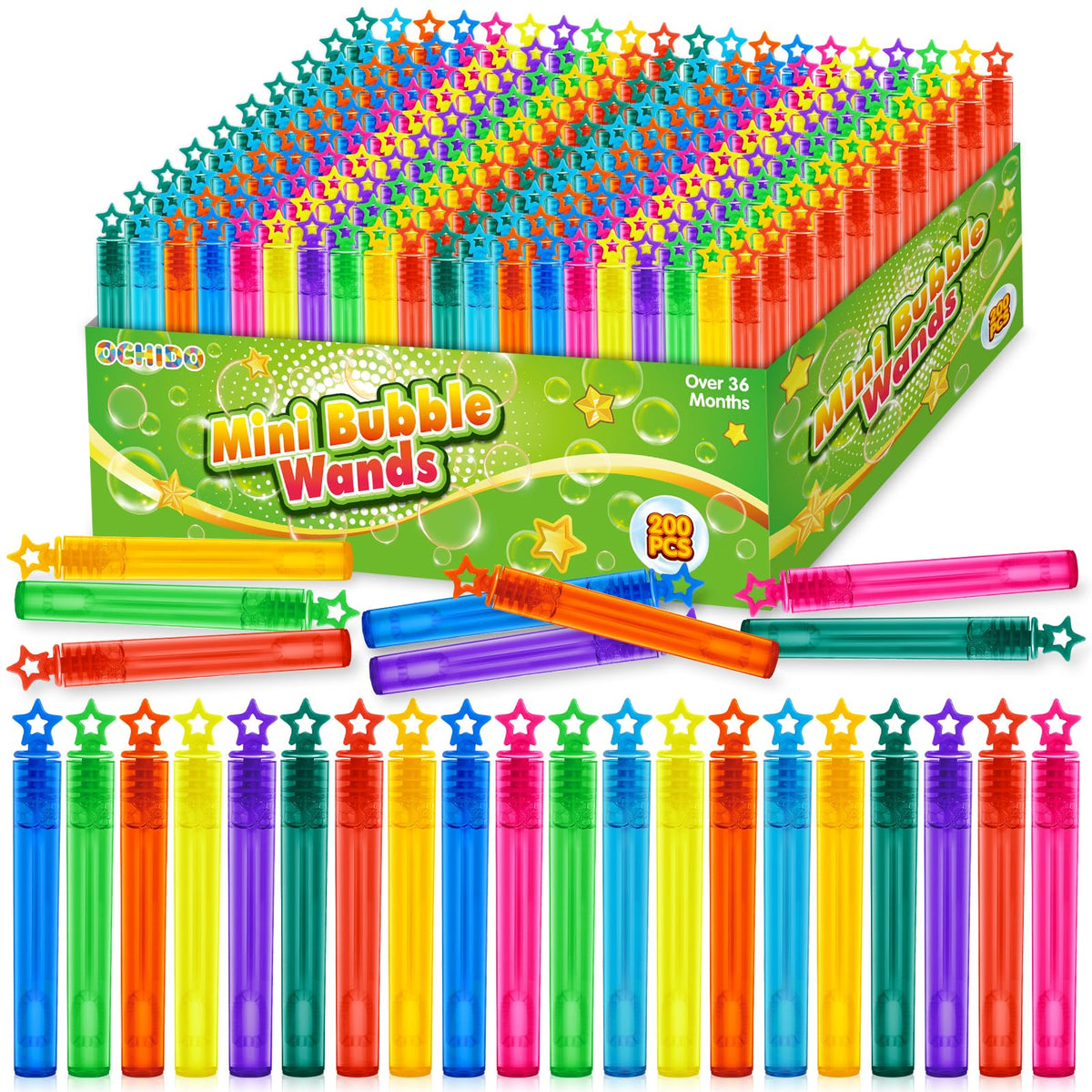 OCHIDO bubble wands collection in 10 colors for colorful summer play