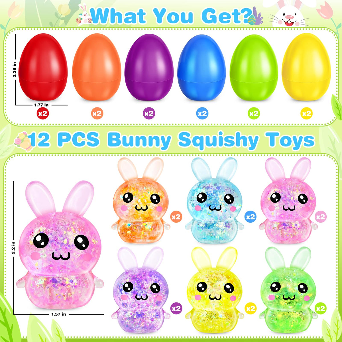 OCHIDO bunny squeeze toys add tactile fun and stress-relief during egg hunts.