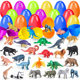 OCHIDO Easter egg dinosaur toy 24-pack for egg hunts and surprises.