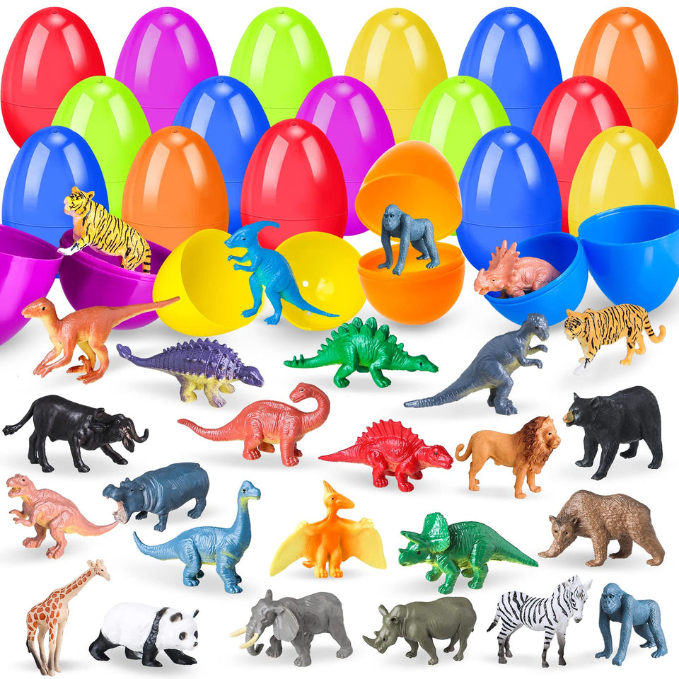 OCHIDO Easter egg dinosaur toy 24-pack for egg hunts and surprises.