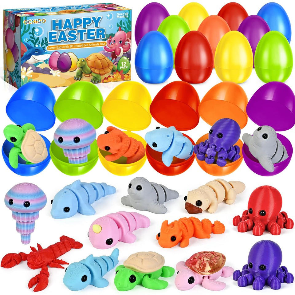 OCHIDO Easter eggs with sea animals for kids' egg hunts.
