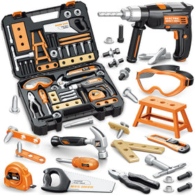 OCHIDO Kids Tool Set box with organized compartments for easy storage during play.