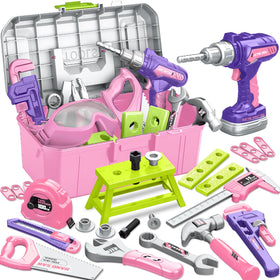 OCHIDO kids tool set with portable toolbox for organized pretend play and storage