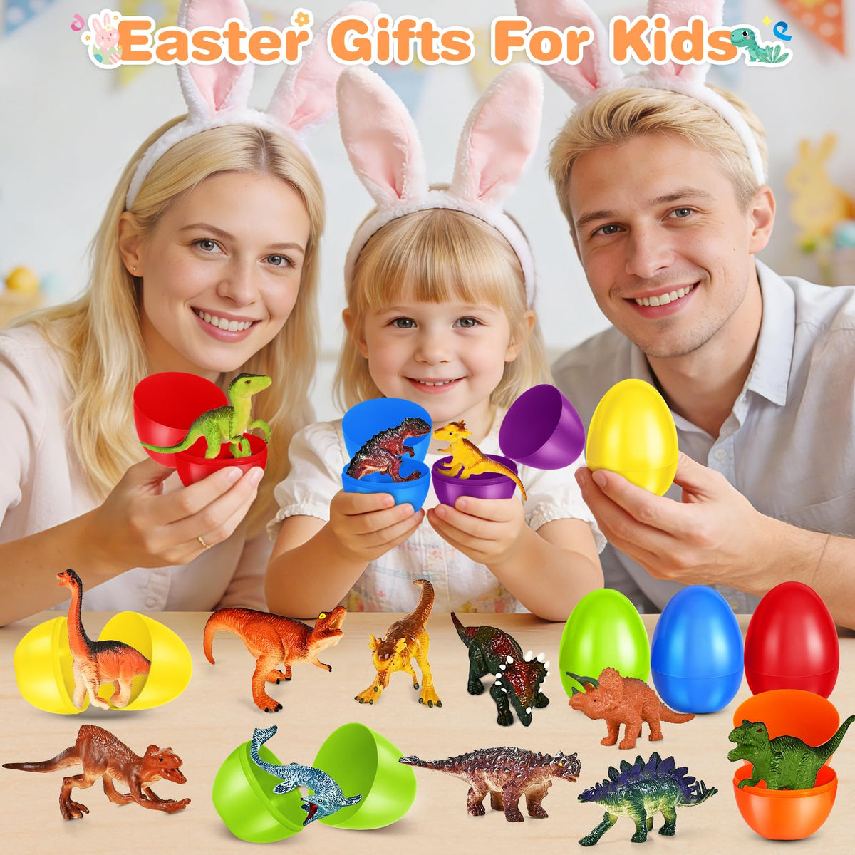 ochido safe non-toxic easter eggs with dino toys for safe play.