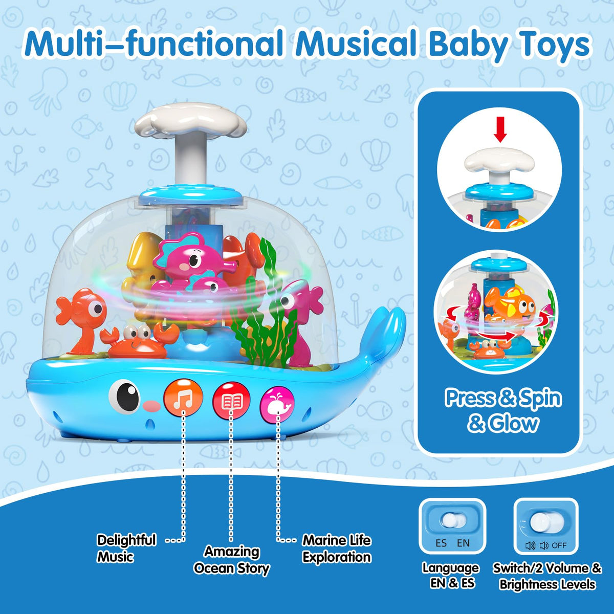 OCHIDO underwater aquarium lights spark curiosity during sensory play