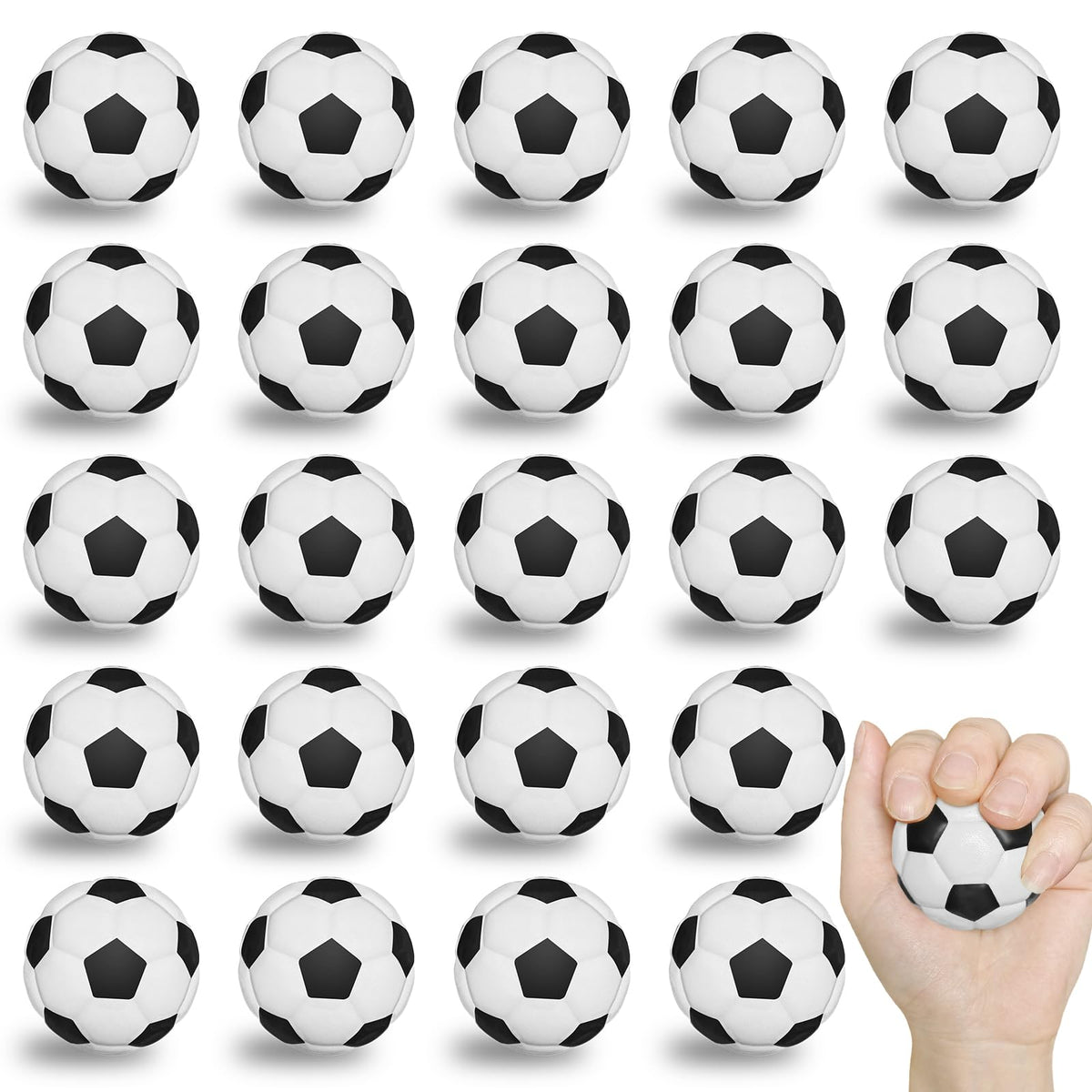 OCJEKSA mini soccer stress ball pack: soft foam squeeze for stress relief and focus.