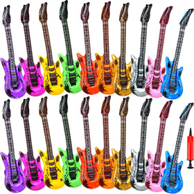 Octaday inflatable guitar pack, 20 pieces set, perfect party props for kid-friendly rock themes.