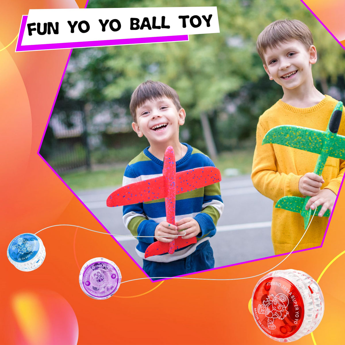 Octaday Yo-Yo Ball packaging shows 55 pieces in five colors for gifting.