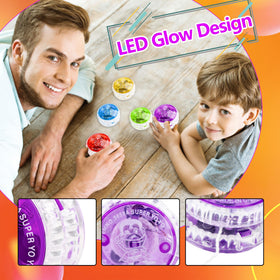 Octaday Yo-Yo Ball purple LED glow enhances night play and focus.