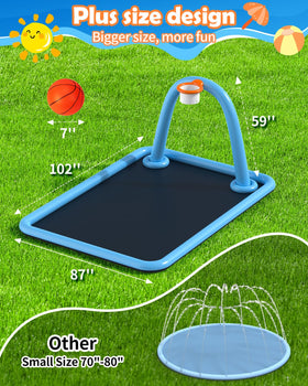 Octaplay splash pad non-slip textured PVC keeps little feet secure.