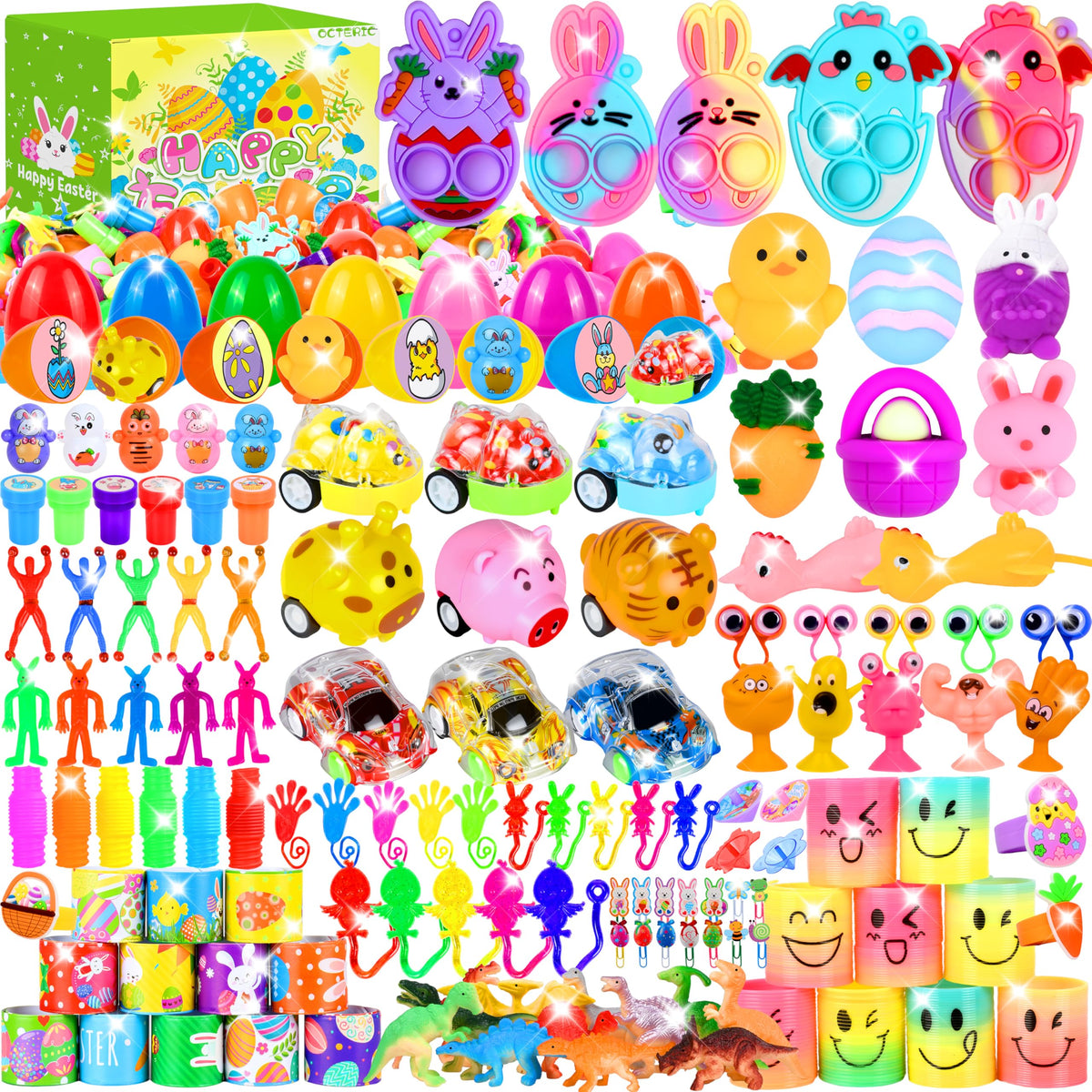 OCTERIC 360pcs colorful prefilled Easter eggs set for kids' egg hunts and prizes