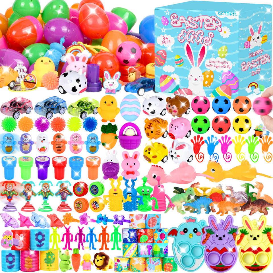 OCTERIC 360pcs Easter eggs set with colorful shells for hunts and gifts.