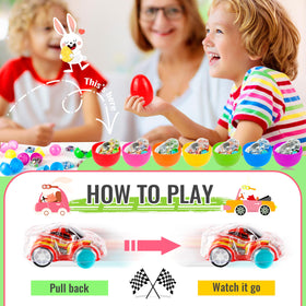 OCTERIC mini pull-back car inside egg for imaginative play