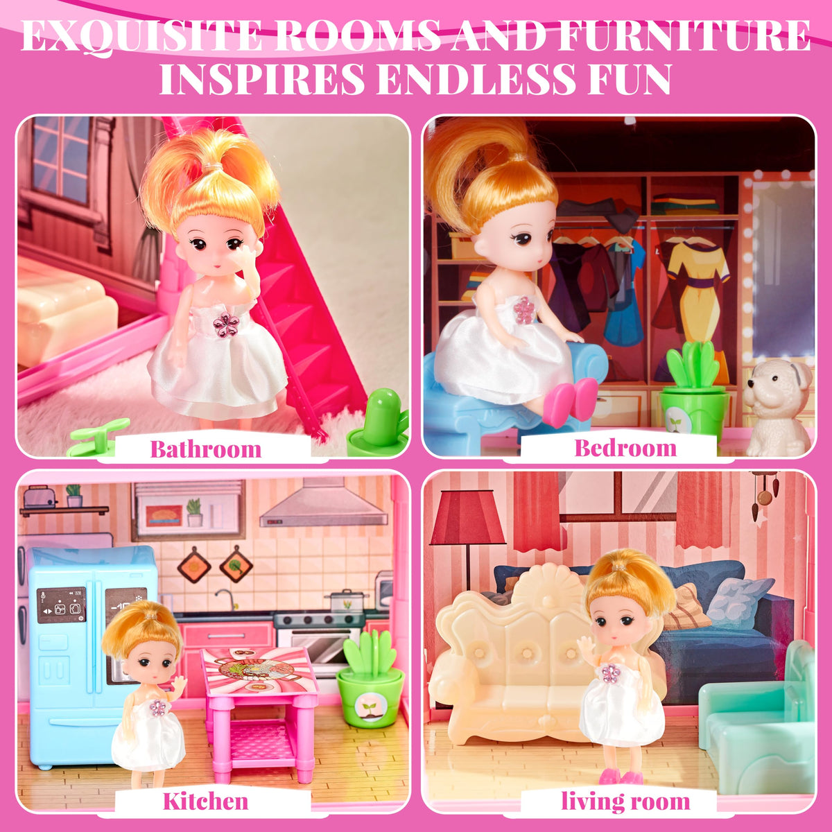 OCTERIC doll house bedroom setup fuels role-play and creativity
