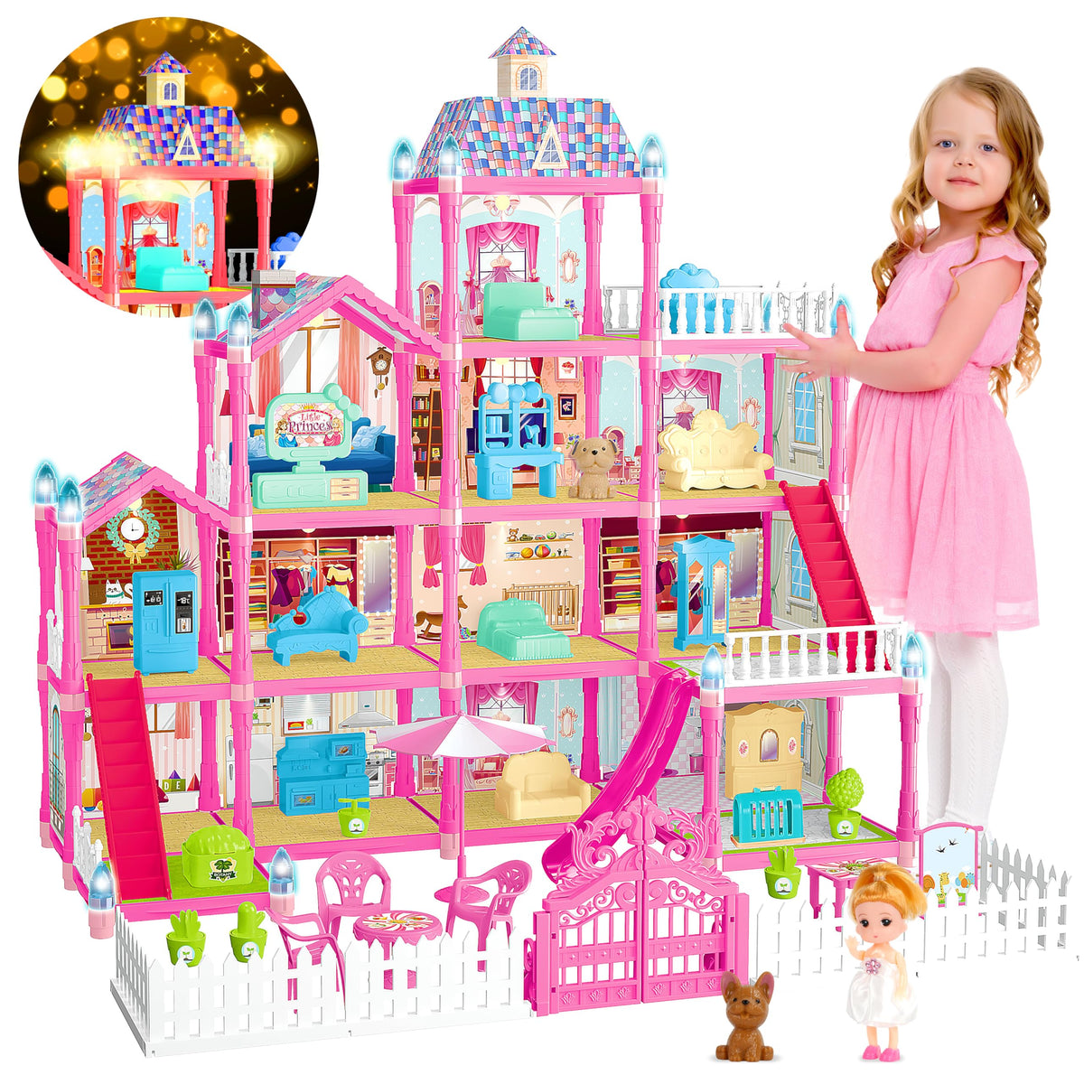 OCTERIC doll house living room scene with furniture for imaginative play