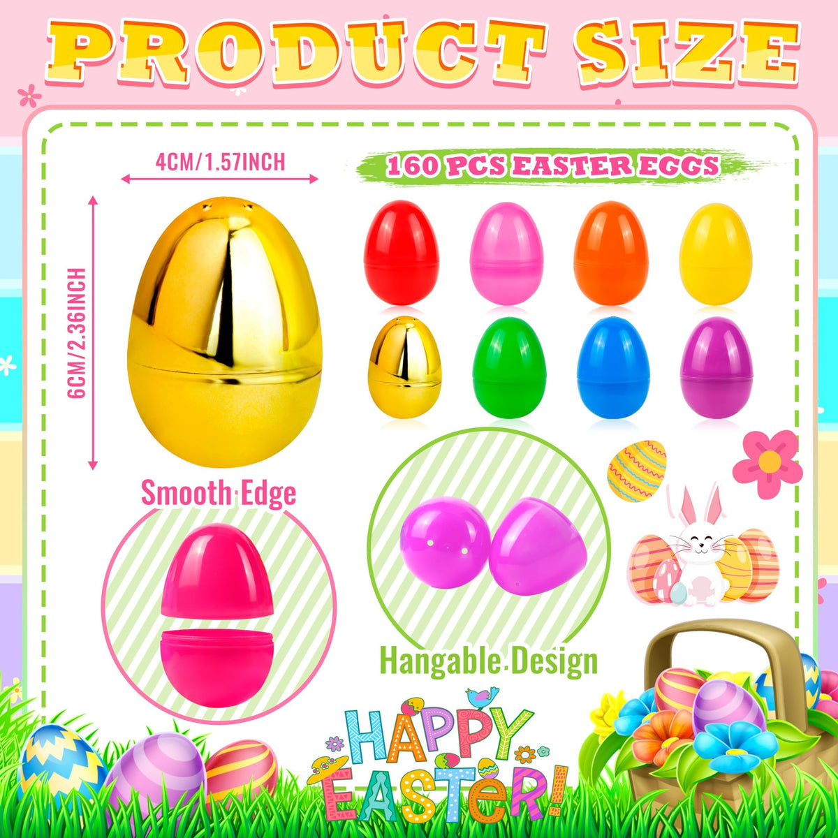 OCTERIC Easter eggs two-piece design easy filling and closing