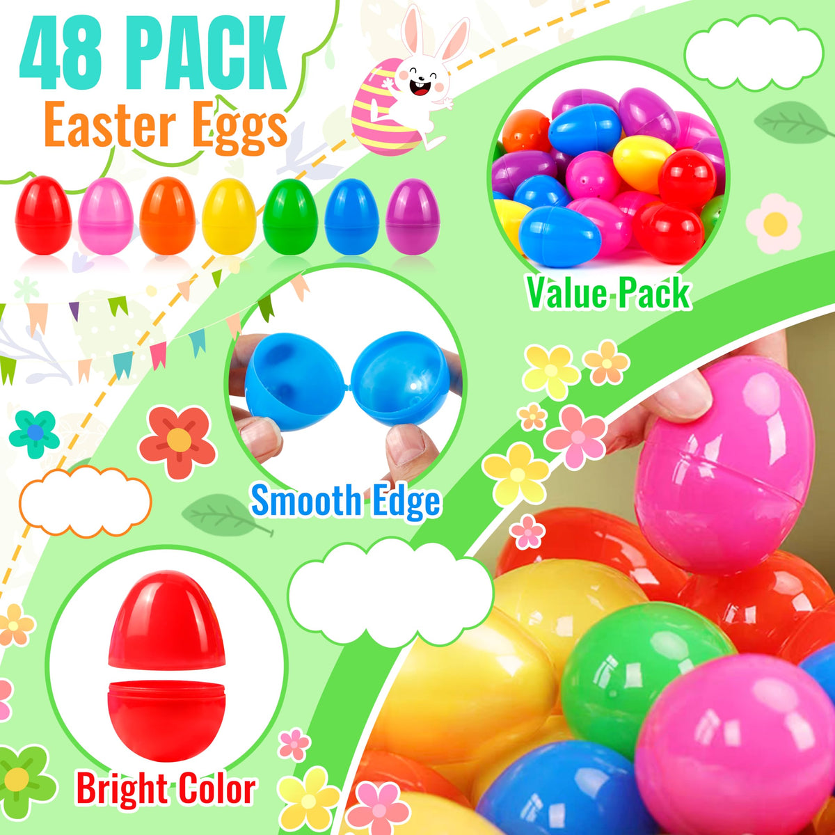OCTERIC safe plastic eggs with smooth edges for toddlers