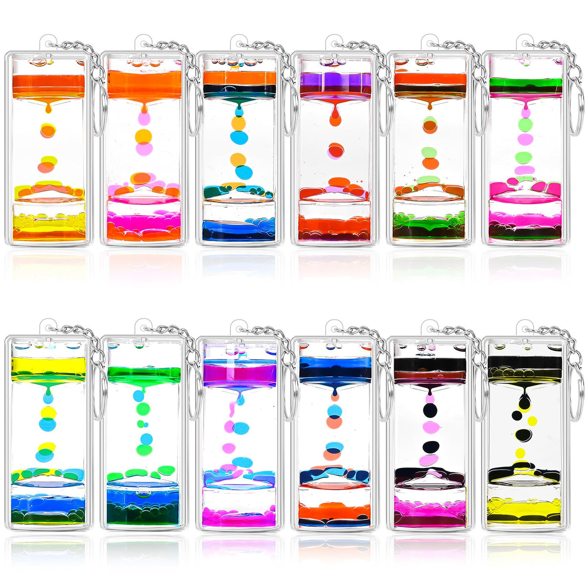 OCTTN Colorful Motion Bubbler 12-pack for relaxing visual play and desk decoration.