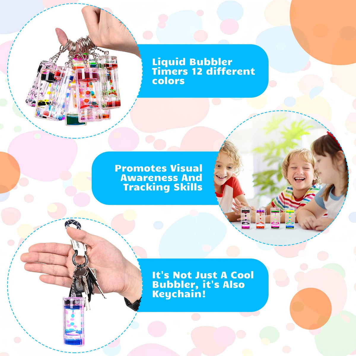 OCTTN Portable Liquid Timer Keychain offers on-the-go relaxation and sensory stimulation.