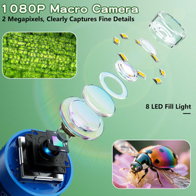 Odatay Microscope provides bright LEDs for clear viewing in dim light.