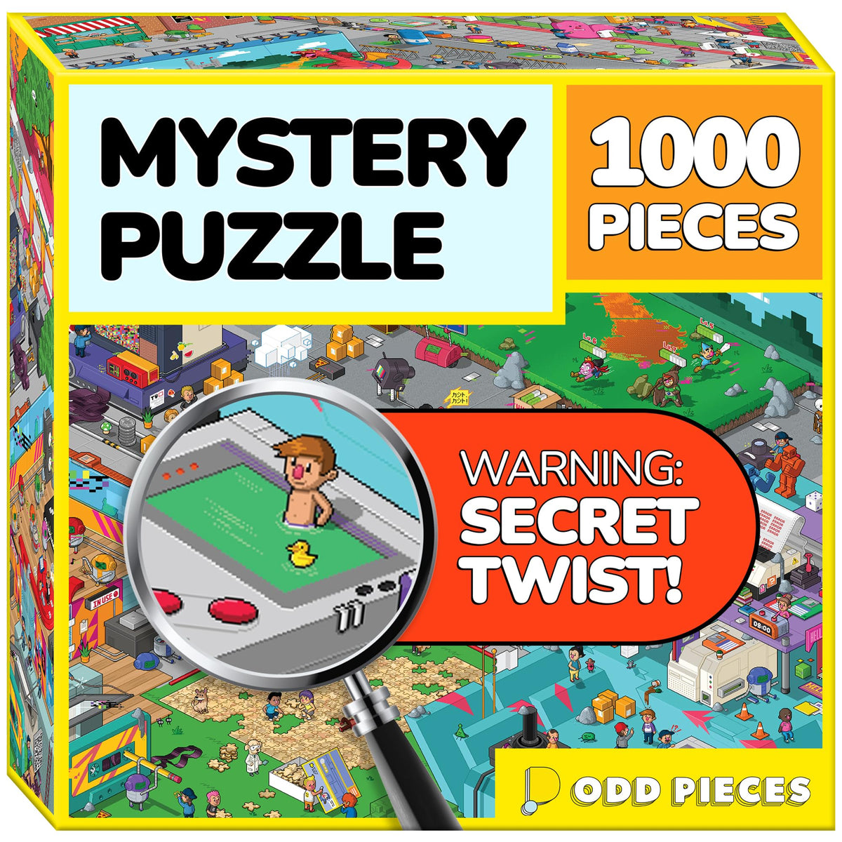 Odd Pieces glitch box art tease hinting a hidden ending and mystery