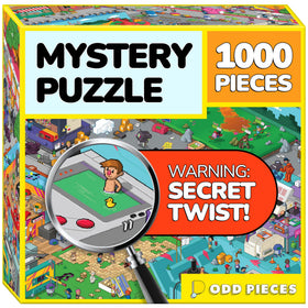 Odd Pieces glitch box art tease hinting a hidden ending and mystery