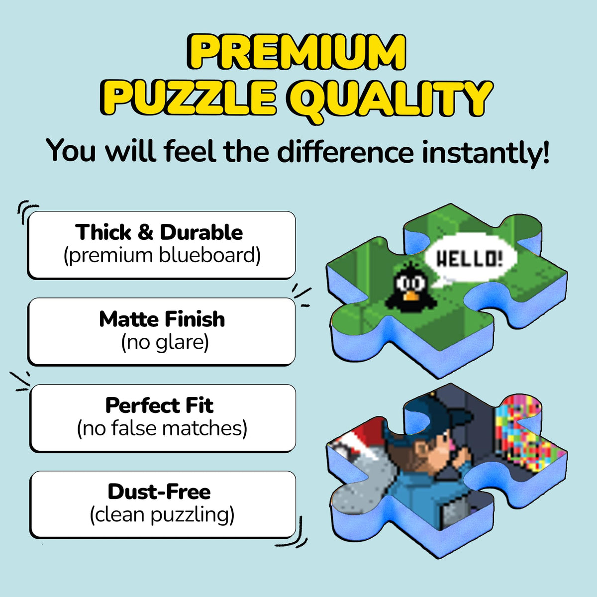 Odd Pieces low puzzle dust for cleaner puzzling sessions