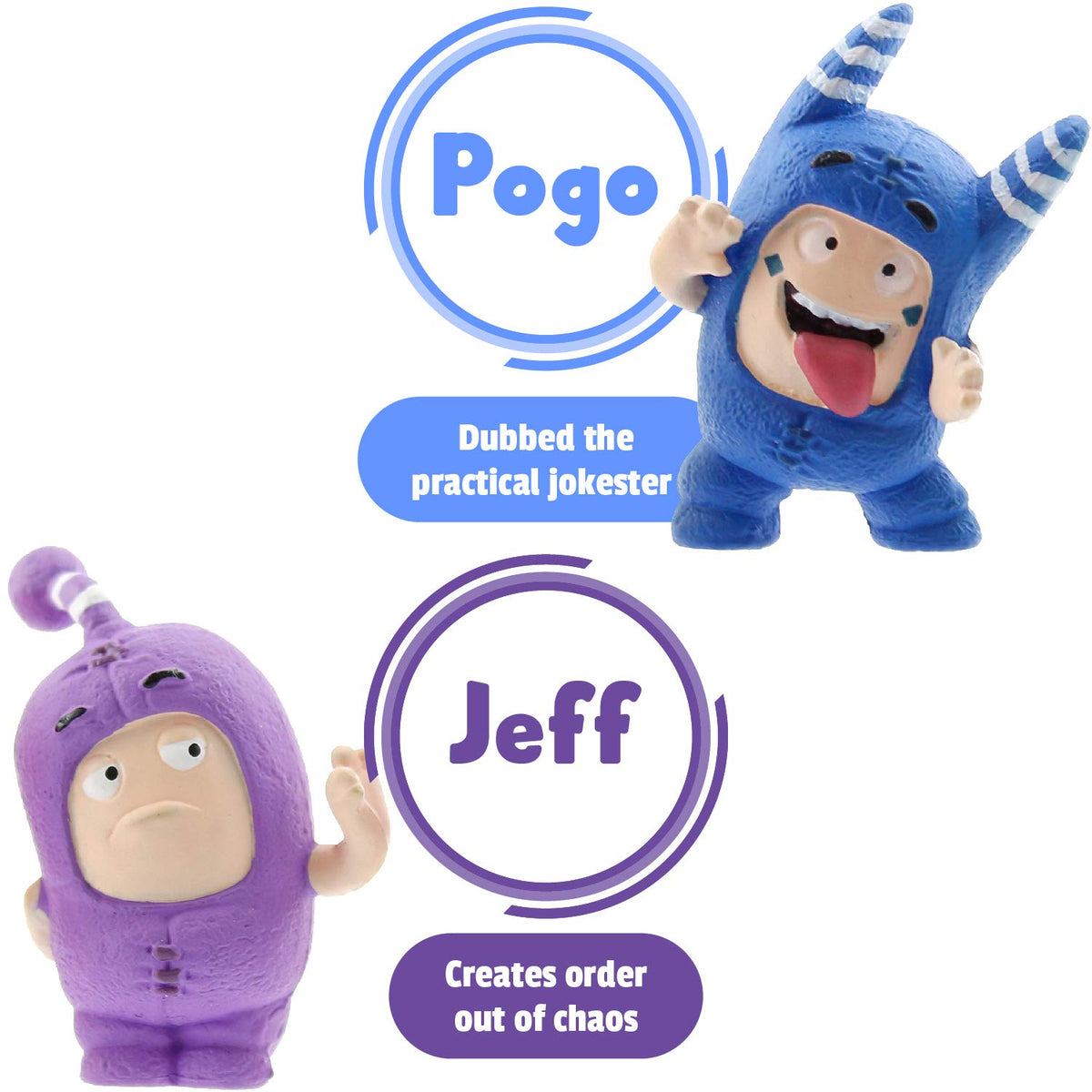 ODDBODS Slick mini figure fits cake toppers and party setups.
