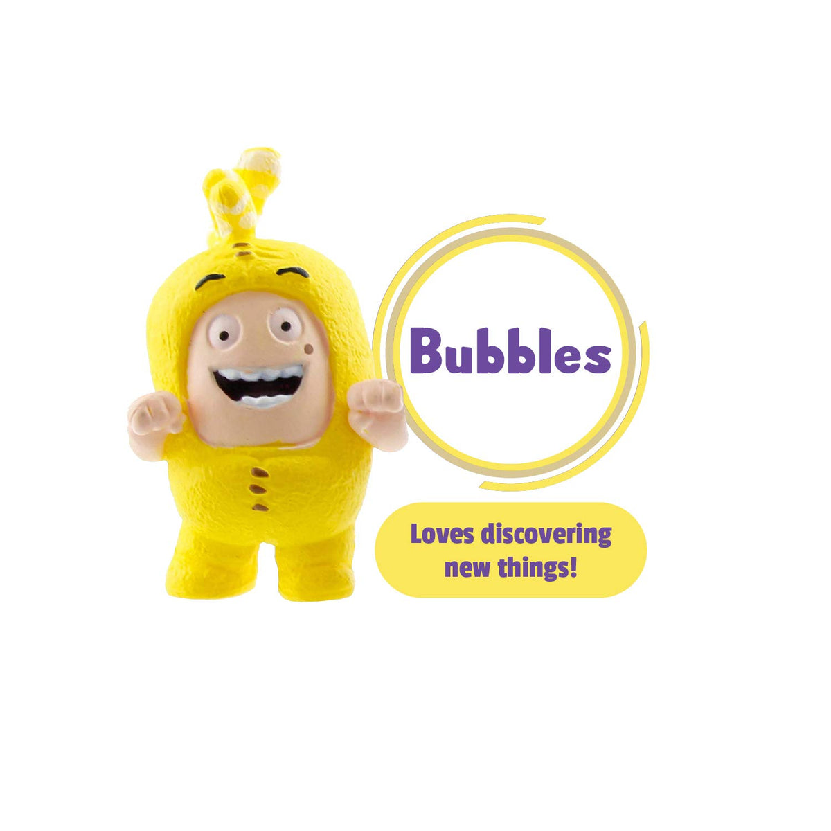 ODDBODS Zee mini figure promotes cooperative play and sharing.