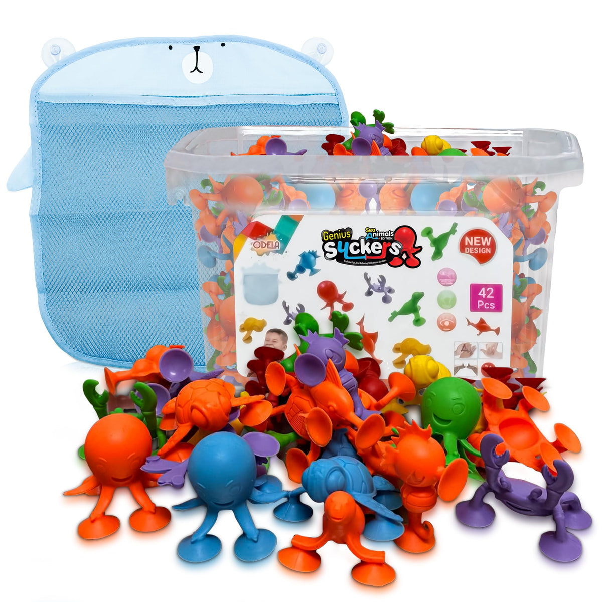 ODELA Genius Sucker Toys sea turtle bath toy boosts fine motor play