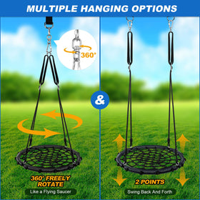 Odoland 24in diameter spider swing fits kids and adults.