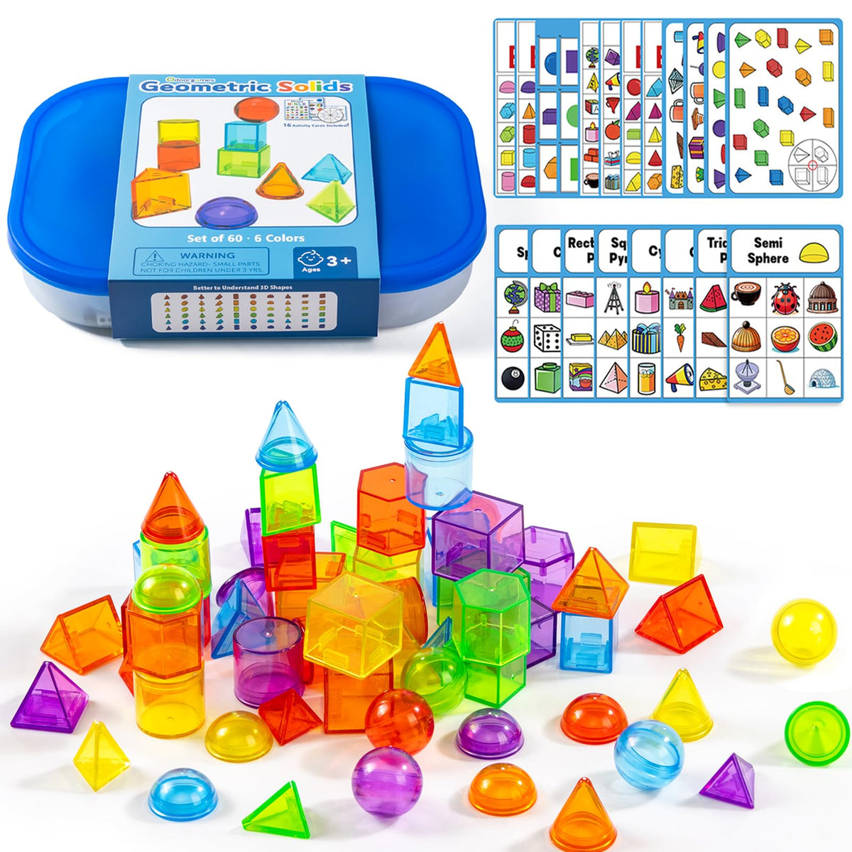 Odoorgames 3D shapes for small hands on a light table boost early geometry exploration.