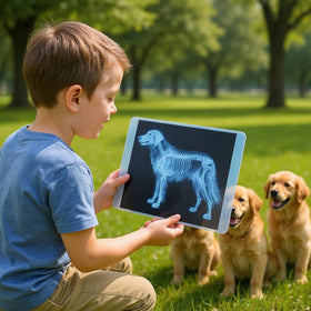 Odoorgames pet X-ray cat skeleton supports curious kids exploring feline bones safely