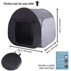 Blackout fabric inside ODOXIA Sensory Play Tent creates tranquil space