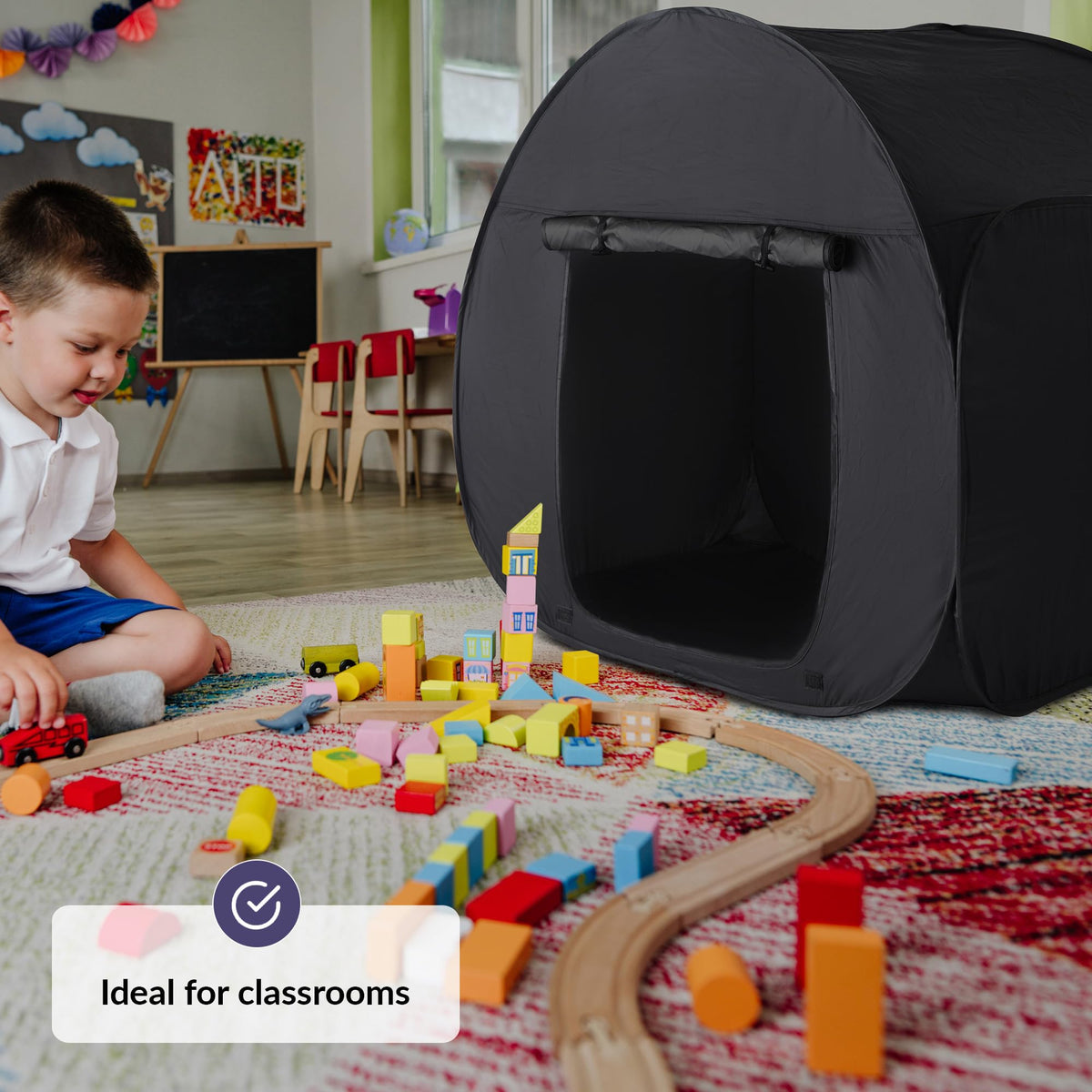 Pop-up setup of ODOXIA Sensory Play Tent for quick assembly