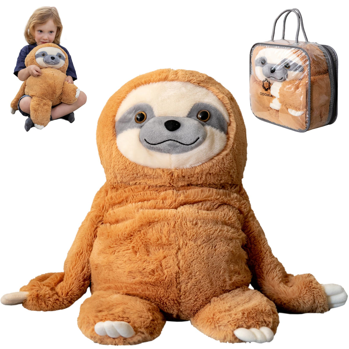 ODOXIA Weighted Sloth front view offering comforting sensory experience for focus