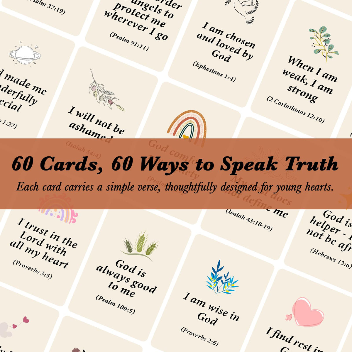 Odrano 62 Scripture Cards for Children for memory verse practice.