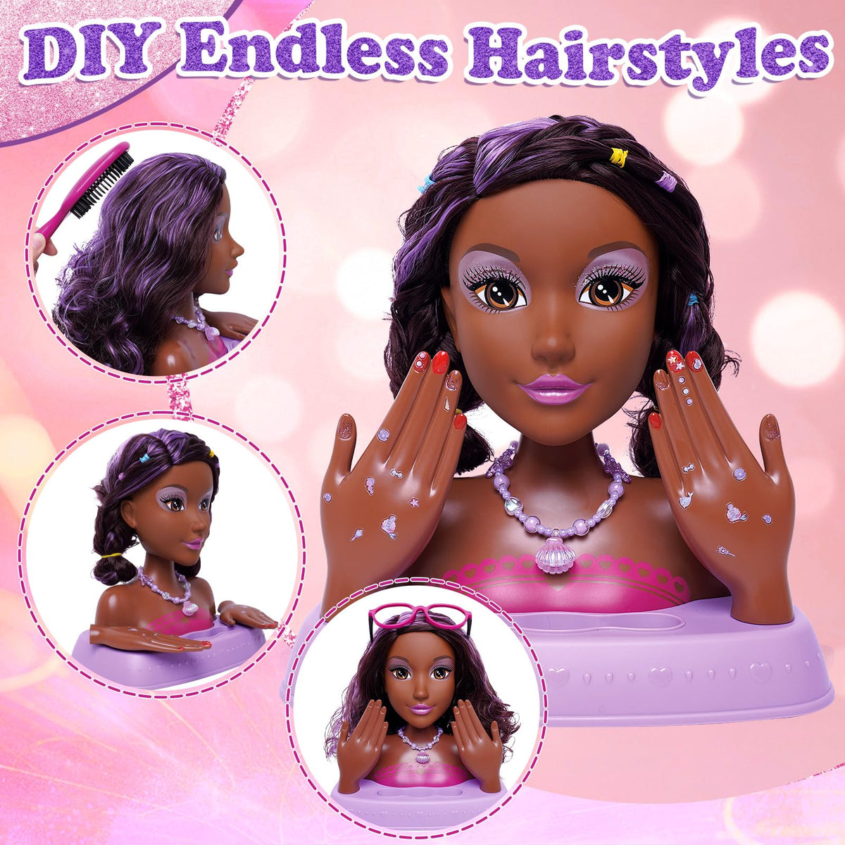 Oeasic 3-in-1 beauty playset for hair, makeup, and nails.