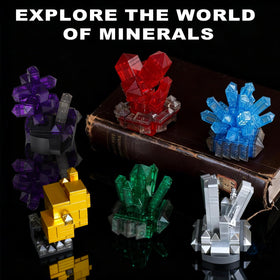 Oeasic Crystal Building Kit Ruby model with jewel-like color for vivid desk decor.