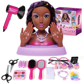 Oeasic hair styling doll head with 10.5-inch height for creative hairstyles.