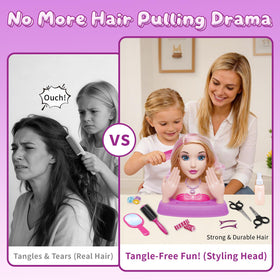 Oeasic rollers accessory on doll head supports secure styling
