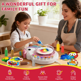 Oeasic Unicorn Spin Art includes two detail pencils for clean outlines after spinning.