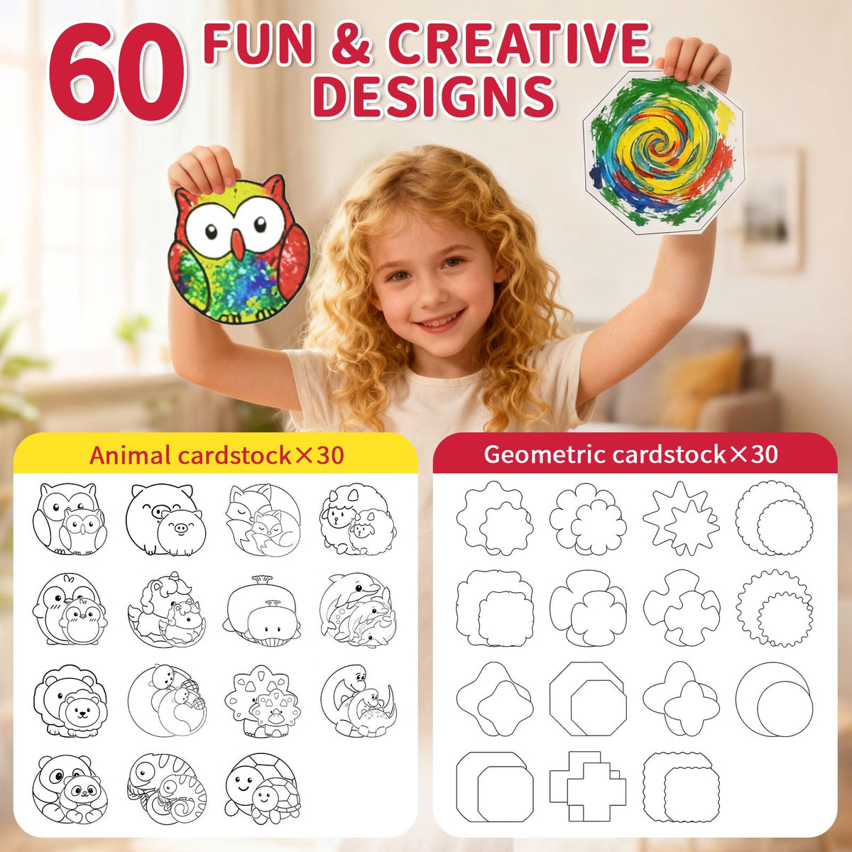 Oeasic Unicorn Spin Art with seven paint bottles fuels vibrant kid-made artwork.