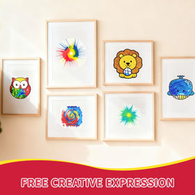 Oeasic Unicorn Spin Art has a removable tray for quick, easy cleanup.