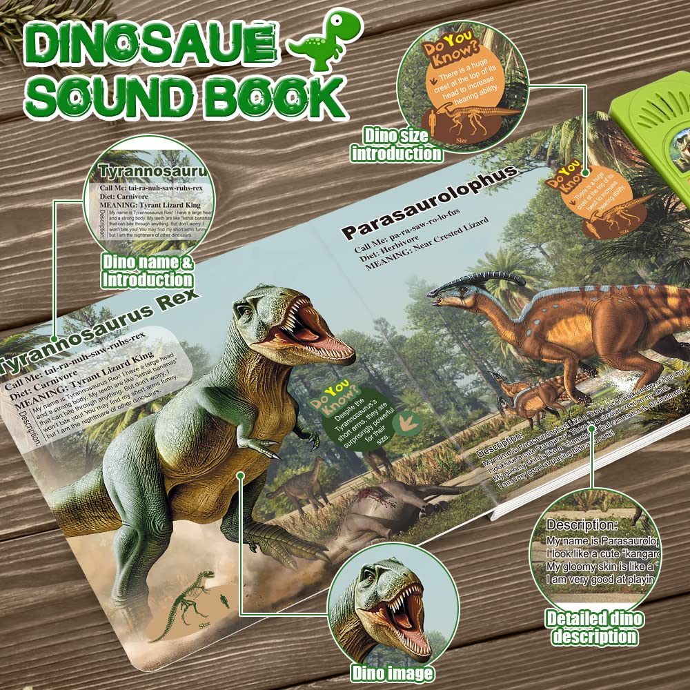 OENUX dinosaur book pages — thick cardboard pages withstand classroom use.