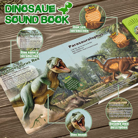 OENUX dinosaur book pages — thick cardboard pages withstand classroom use.