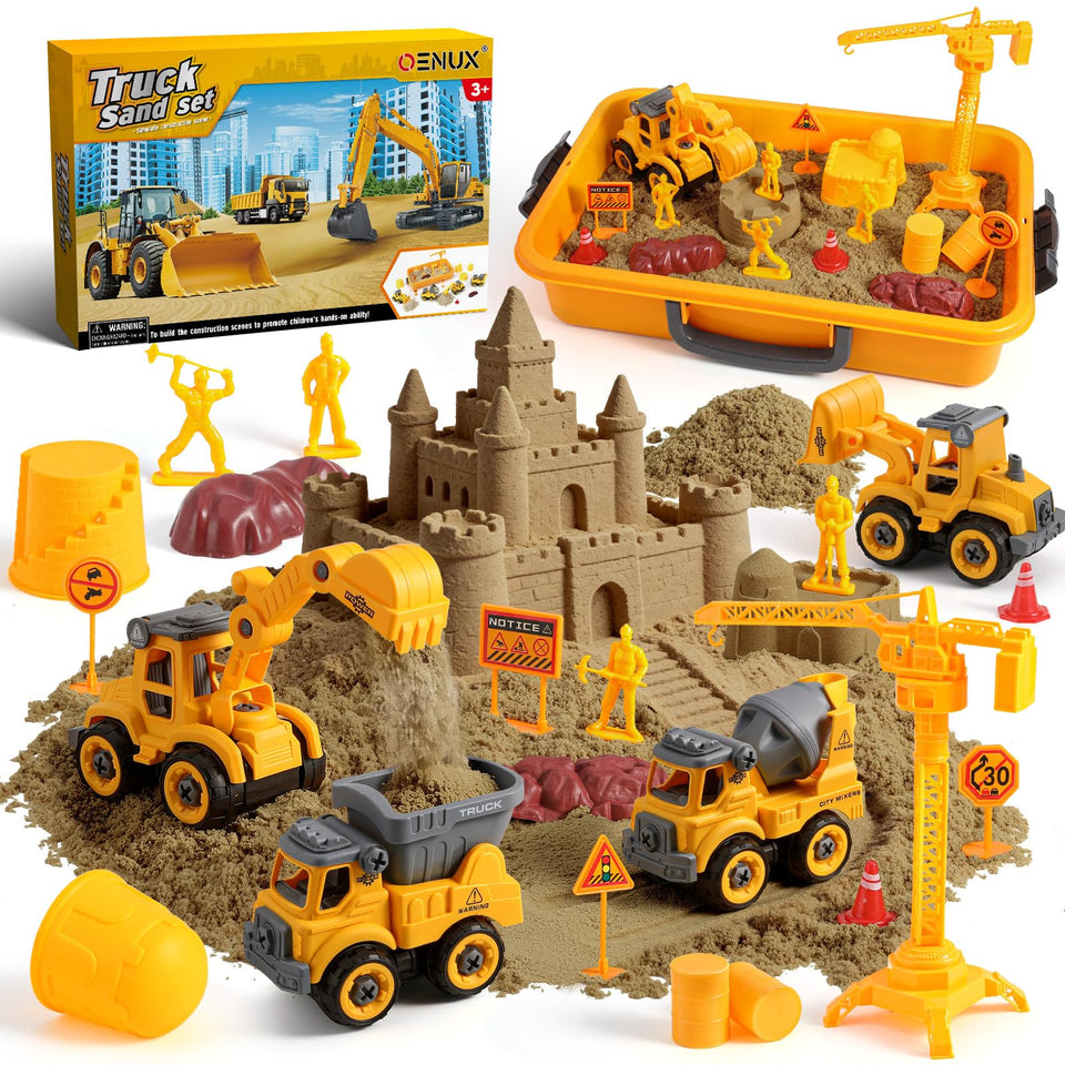 OENUX Play Sand Construction Set packaging, a premium gift for kids ages 3–8